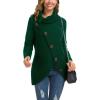 imageGRECERELLE Womens Fall Chunky Turtleneck Long Sleeve Asymmetric Hem Loose Knit Pullover Sweaters Tops S2XL14 Dark Green