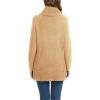 imageGRECERELLE Womens Fall Chunky Turtleneck Long Sleeve Asymmetric Hem Loose Knit Pullover Sweaters Tops S2XL16 Beige