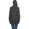 imageGRECERELLE Womens Fall Chunky Turtleneck Long Sleeve Asymmetric Hem Loose Knit Pullover Sweaters Tops S2XL19 Leopard Dark Gray