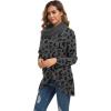 imageGRECERELLE Womens Fall Chunky Turtleneck Long Sleeve Asymmetric Hem Loose Knit Pullover Sweaters Tops S2XL19 Leopard Dark Gray