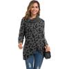 imageGRECERELLE Womens Fall Chunky Turtleneck Long Sleeve Asymmetric Hem Loose Knit Pullover Sweaters Tops S2XL19 Leopard Dark Gray