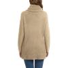 imageGRECERELLE Womens Fall Chunky Turtleneck Long Sleeve Asymmetric Hem Loose Knit Pullover Sweaters Tops S2XLAkhaki