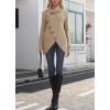 imageGRECERELLE Womens Fall Chunky Turtleneck Long Sleeve Asymmetric Hem Loose Knit Pullover Sweaters Tops S2XLAkhaki