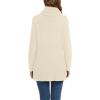 imageGRECERELLE Womens Fall Chunky Turtleneck Long Sleeve Asymmetric Hem Loose Knit Pullover Sweaters Tops S2XLApricot