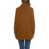 imageGRECERELLE Womens Fall Chunky Turtleneck Long Sleeve Asymmetric Hem Loose Knit Pullover Sweaters Tops S2XLCaramel