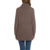 imageGRECERELLE Womens Fall Chunky Turtleneck Long Sleeve Asymmetric Hem Loose Knit Pullover Sweaters Tops S2XLCoffee