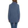 imageGRECERELLE Womens Fall Chunky Turtleneck Long Sleeve Asymmetric Hem Loose Knit Pullover Sweaters Tops S2XLIndigo