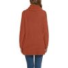 imageGRECERELLE Womens Fall Chunky Turtleneck Long Sleeve Asymmetric Hem Loose Knit Pullover Sweaters Tops S2XLOrange Red