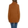 imageGRECERELLE Womens Fall Chunky Turtleneck Long Sleeve Asymmetric Hem Loose Knit Pullover Sweaters Tops S2XLPumpkin