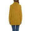 imageGRECERELLE Womens Fall Chunky Turtleneck Long Sleeve Asymmetric Hem Loose Knit Pullover Sweaters Tops S2XLYellow