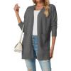 imageGRECERELLE Womens Lightweight Open Front Casual VNeck Long Cardigan Sweater with Pockets S2XLCharcoal