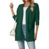 imageGRECERELLE Womens Lightweight Open Front Casual VNeck Long Cardigan Sweater with Pockets S2XLCyan Green