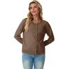imageGRECERELLE Womens Long Sleeve Lightweight Crewneck Casual Cardigan Sweater S2XLBrown