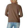 imageGRECERELLE Womens Long Sleeve Lightweight Crewneck Casual Cardigan Sweater S2XLBrown