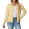 imageGRECERELLE Womens Long Sleeve Lightweight Crewneck Casual Cardigan Sweater S2XLButter Yellow