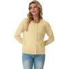 imageGRECERELLE Womens Long Sleeve Lightweight Crewneck Casual Cardigan Sweater S2XLButter Yellow