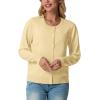 imageGRECERELLE Womens Long Sleeve Lightweight Crewneck Casual Cardigan Sweater S2XLButter Yellow