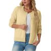 imageGRECERELLE Womens Long Sleeve Lightweight Crewneck Casual Cardigan Sweater S2XLButter Yellow
