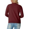 imageGRECERELLE Womens Long Sleeve Lightweight Crewneck Casual Cardigan Sweater S2XLCherry Red