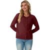 imageGRECERELLE Womens Long Sleeve Lightweight Crewneck Casual Cardigan Sweater S2XLCherry Red