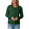 imageGRECERELLE Womens Long Sleeve Lightweight Crewneck Casual Cardigan Sweater S2XLDark Green