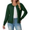 imageGRECERELLE Womens Long Sleeve Lightweight Crewneck Casual Cardigan Sweater S2XLDark Green