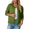 imageGRECERELLE Womens Long Sleeve Lightweight Crewneck Casual Cardigan Sweater S2XLDill Green