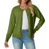 imageGRECERELLE Womens Long Sleeve Lightweight Crewneck Casual Cardigan Sweater S2XLDill Green