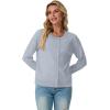 imageGRECERELLE Womens Long Sleeve Lightweight Crewneck Casual Cardigan Sweater S2XLGrey Blue