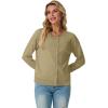 imageGRECERELLE Womens Long Sleeve Lightweight Crewneck Casual Cardigan Sweater S2XLKhaki
