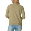 imageGRECERELLE Womens Long Sleeve Lightweight Crewneck Casual Cardigan Sweater S2XLKhaki