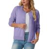 imageGRECERELLE Womens Long Sleeve Lightweight Crewneck Casual Cardigan Sweater S2XLPurple Gray