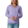 imageGRECERELLE Womens Long Sleeve Lightweight Crewneck Casual Cardigan Sweater S2XLPurple Gray