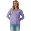 imageGRECERELLE Womens Long Sleeve Lightweight Crewneck Casual Cardigan Sweater S2XLPurple Gray