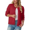imageGRECERELLE Womens Long Sleeve Lightweight Crewneck Casual Cardigan Sweater S2XLRed