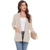 imageGRECERELLE Womens Long Sleeve Lightweight Open Front VNeck Casual Cardigan Sweaters Outerwear with Pockets 2025 S2XLAbeige