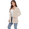 imageGRECERELLE Womens Long Sleeve Lightweight Open Front VNeck Casual Cardigan Sweaters Outerwear with Pockets 2025 S2XLAbeige