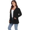 imageGRECERELLE Womens Long Sleeve Lightweight Open Front VNeck Casual Cardigan Sweaters Outerwear with Pockets 2025 S2XLAblack