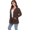 imageGRECERELLE Womens Long Sleeve Lightweight Open Front VNeck Casual Cardigan Sweaters Outerwear with Pockets 2025 S2XLAbrown