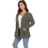 imageGRECERELLE Womens Long Sleeve Lightweight Open Front VNeck Casual Cardigan Sweaters Outerwear with Pockets 2025 S2XLArmy Green