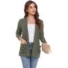 imageGRECERELLE Womens Long Sleeve Lightweight Open Front VNeck Casual Cardigan Sweaters Outerwear with Pockets 2025 S2XLArmy Green
