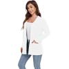 imageGRECERELLE Womens Long Sleeve Lightweight Open Front VNeck Casual Cardigan Sweaters Outerwear with Pockets 2025 S2XLAwhite