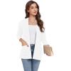 imageGRECERELLE Womens Long Sleeve Lightweight Open Front VNeck Casual Cardigan Sweaters Outerwear with Pockets 2025 S2XLAwhite