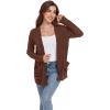 imageGRECERELLE Womens Long Sleeve Lightweight Open Front VNeck Casual Cardigan Sweaters Outerwear with Pockets 2025 S2XLCaramel