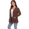 imageGRECERELLE Womens Long Sleeve Lightweight Open Front VNeck Casual Cardigan Sweaters Outerwear with Pockets 2025 S2XLCaramel