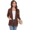 imageGRECERELLE Womens Long Sleeve Lightweight Open Front VNeck Casual Cardigan Sweaters Outerwear with Pockets 2025 S2XLCaramel