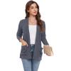 imageGRECERELLE Womens Long Sleeve Lightweight Open Front VNeck Casual Cardigan Sweaters Outerwear with Pockets 2025 S2XLDark Gray
