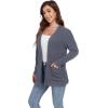 imageGRECERELLE Womens Long Sleeve Lightweight Open Front VNeck Casual Cardigan Sweaters Outerwear with Pockets 2025 S2XLDark Gray