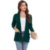 imageGRECERELLE Womens Long Sleeve Lightweight Open Front VNeck Casual Cardigan Sweaters Outerwear with Pockets 2025 S2XLDark Green