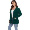 imageGRECERELLE Womens Long Sleeve Lightweight Open Front VNeck Casual Cardigan Sweaters Outerwear with Pockets 2025 S2XLDark Green